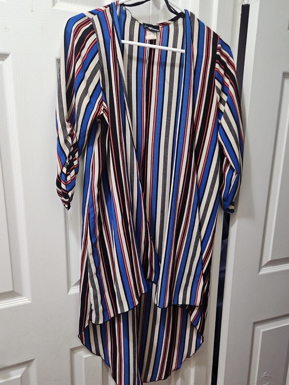 Striped Open-Front Women’s Cardigan